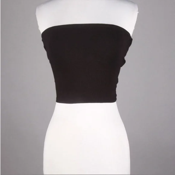 Black Reversible Tube Top - Picture 2 of 3